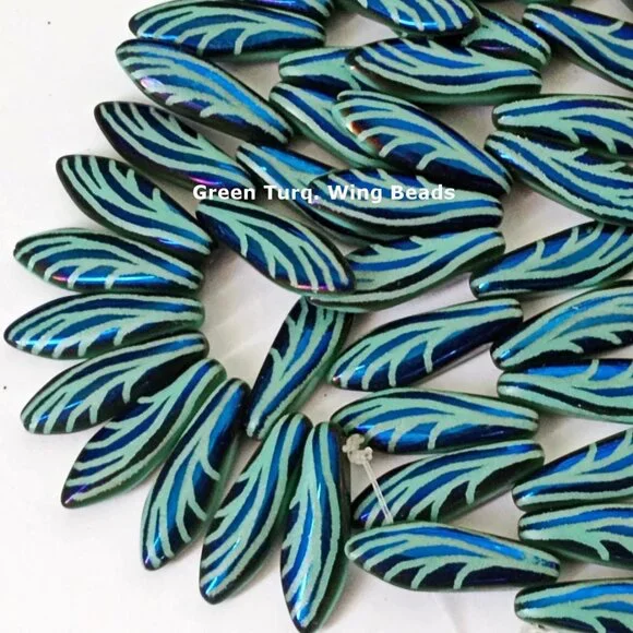 Unique Colorful Czech Dagger Glass Beads - Picture 3 of 5